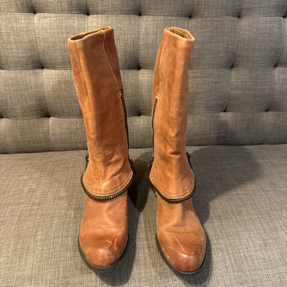 Shoes - Brown Leather Women's Boots